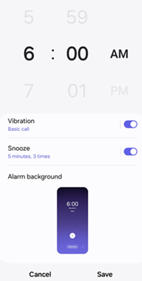 Samsung Galaxy One UI 6.1 Alarm screenshot