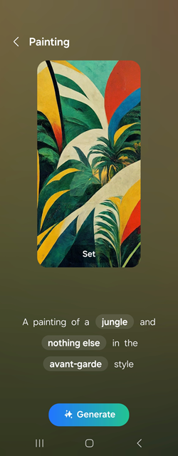 Samsung Galaxy One UI 6.1 Generative Wallpaper screenshot