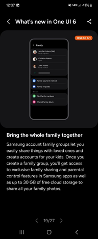 One UI 6.1 Samsung Account screenshot