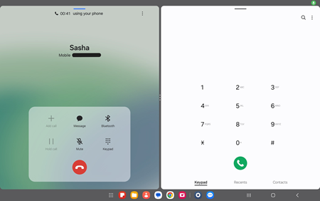 Samsung Galaxy Tab Call and Message Continuity screenshot