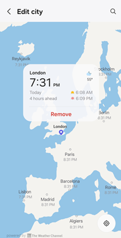 Samsung Galaxy One UI 6.1 World Clock screenshot