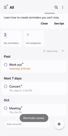 OS 14 and One UI 6 Calendar screenshot