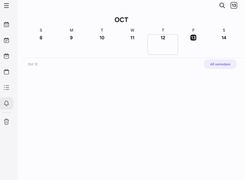 Samsung Galaxy Tab OS 14 Calendar screenshot