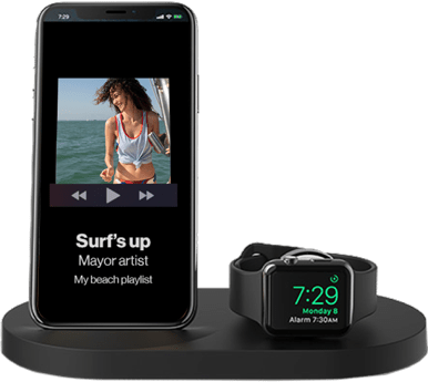 Smartphone and smartwatch with music player