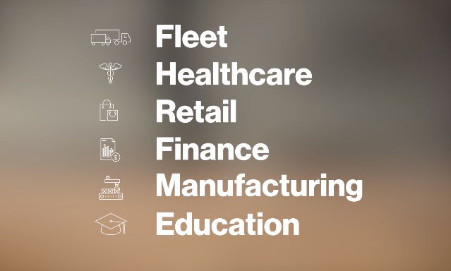 Fleet. Healthcare. Retail. Finance. Manufacturing. Education.