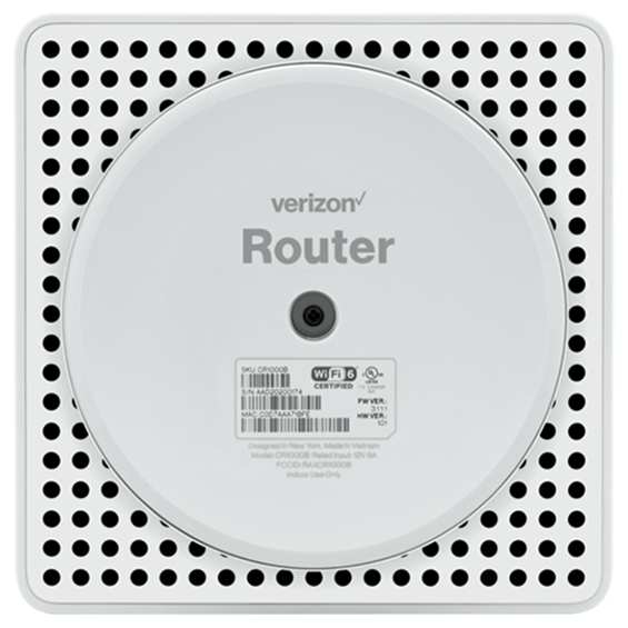 Bottom view of Verizon Router.