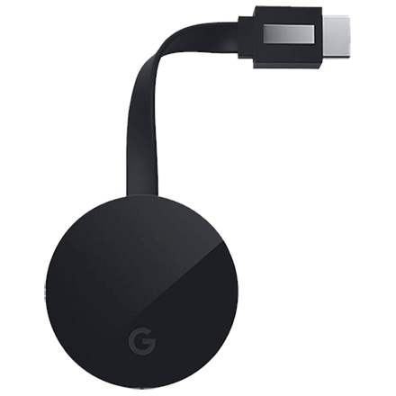 Vista frontal del Google Chromecast Ultra