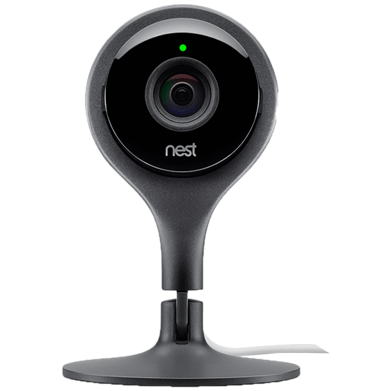 Front view of the Nest Came WiFi Video Camera with cord showing