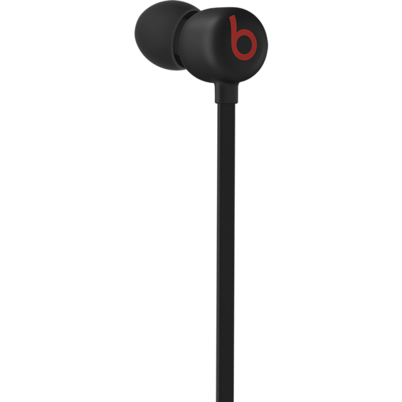 Closeup product view of one earpiece of the Beats Flex Wireless Earphones in Black.