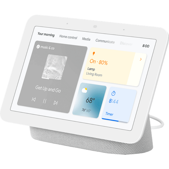 Front left angle product view of the Google Nest Hub (2nd Gen).