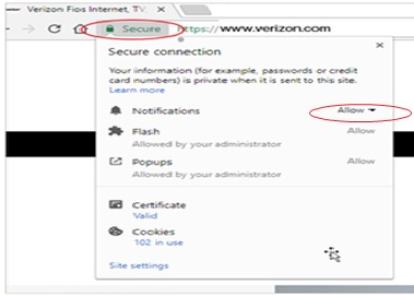 pantalla de configuración de chrome