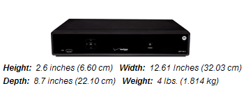 Motorola 7100-P2 HD Set-top Box - a black box weighing 4 lbs, 2.6 inches high, 12.6 inches wide and 8.7 inches deep